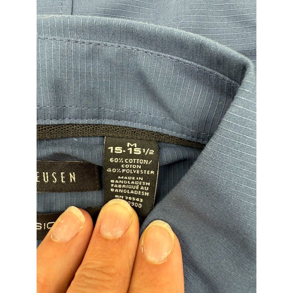 VanHeusen Classic Fit Blue M 15.15 1/5 - Picture 5 of 9
